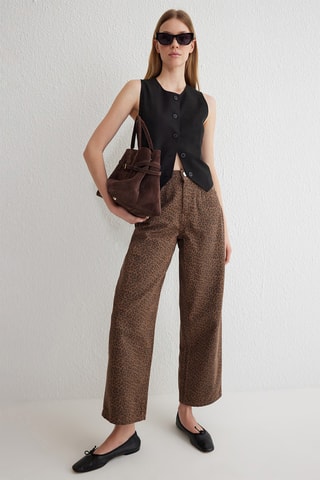 Calças de ganga regular - Castanho