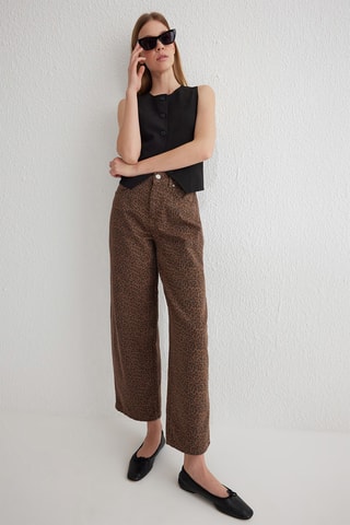 Calças de ganga regular - Castanho