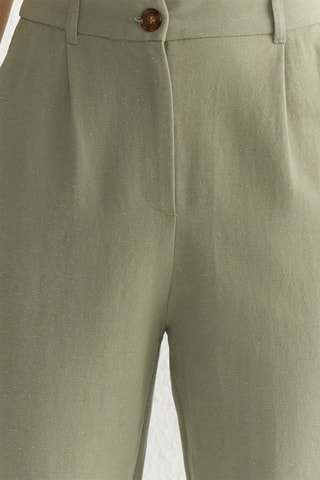 Calças wide legs de cintura alta - Caqui