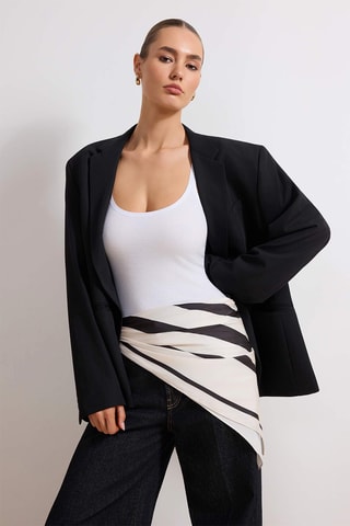 Lenço quadrado - Preto e cru