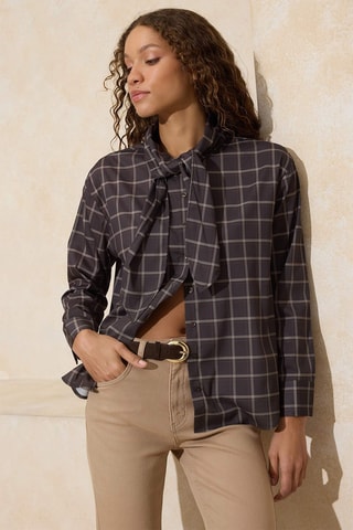 Camisa - Castanho-escuro