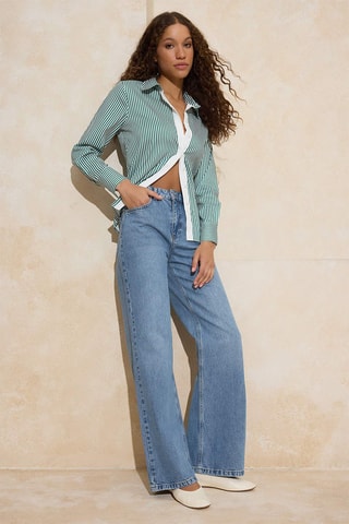 Calças de ganga wide legs - Azul-claro