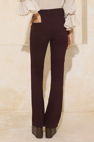 Calças de ganga flare - Castanho-escuro