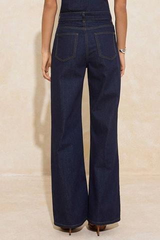 Calças de ganga wide legs - Azul-escuro