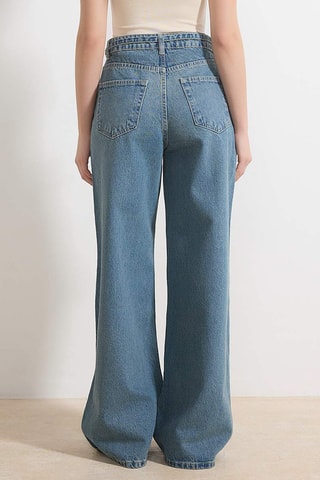 Calças de ganga wide legs - Azul-claro