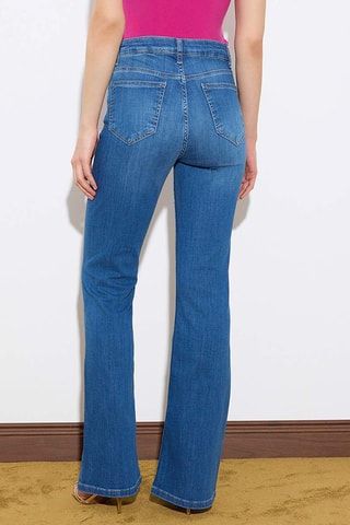 Calças de ganga flare - Azul-escuro