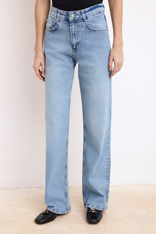 Calças de ganga wide legs - Azul-claro