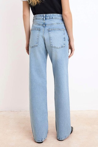 Calças de ganga wide legs - Azul-claro