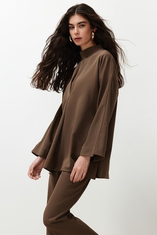 Top e calças - Castanho