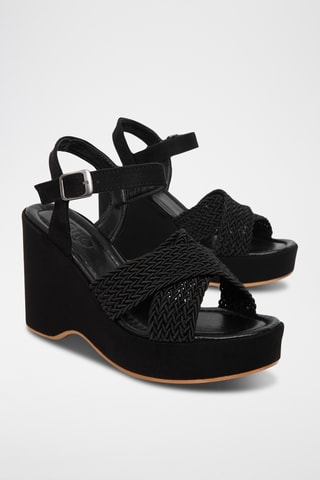 Sandálias com cunha - Preto