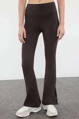 Legging de cintura subida - Castanho