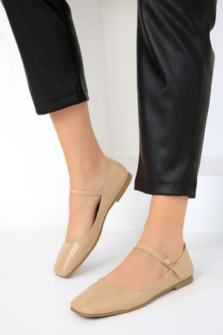 Sapatos bebé em verniz - Bege