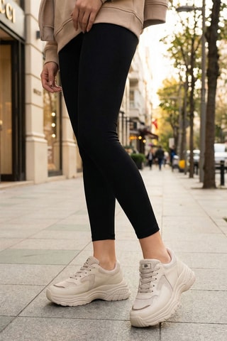 Sapatilhas com plataforma - Bege