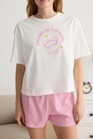 Pijama - Branco e rosa