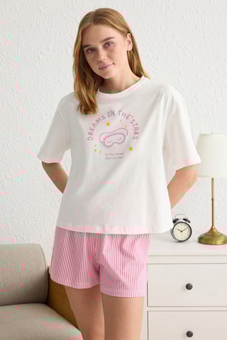 Pijama - Branco e rosa