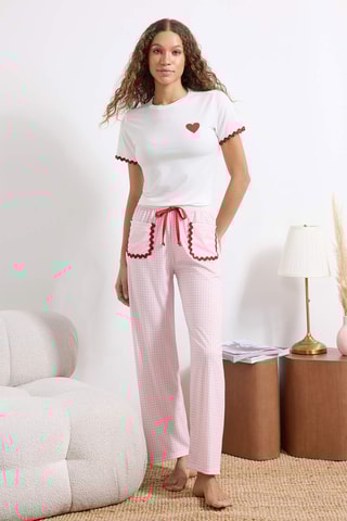 Pijama - Branco e rosa
