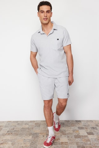 Polo e calções - Cinzento mesclado
