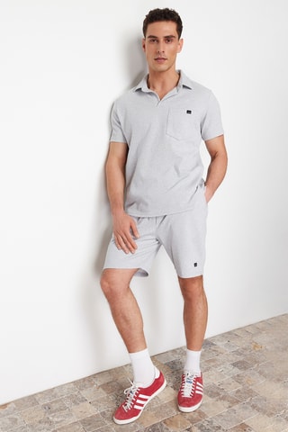 Polo e calções - Cinzento mesclado