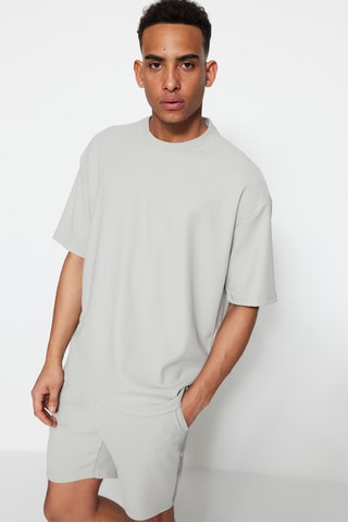 T-shirt oversize - Cinzento