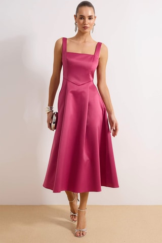 Vestido midi - Fúcsia