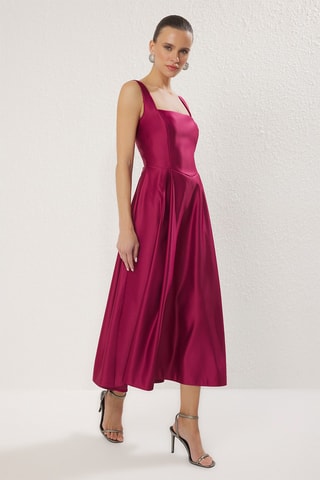 Vestido midi - Fúcsia