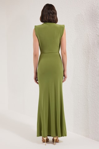 Vestido drapeado - Caqui