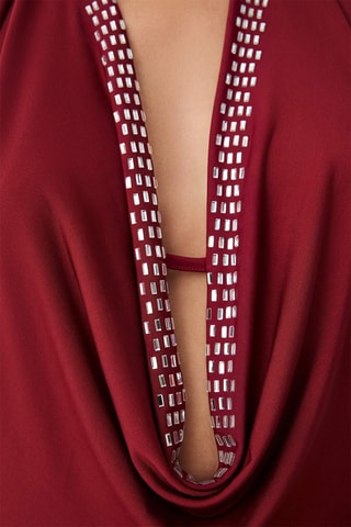 Vestido justo - Bordô