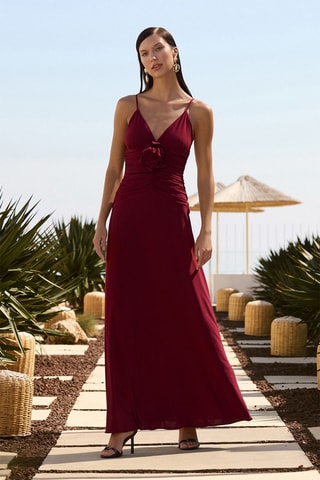 Vestido comprido - Bordô