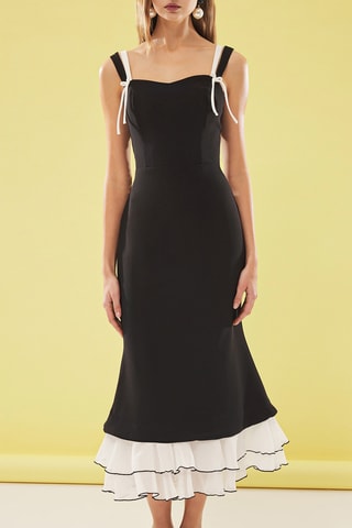 Vestido midi - Preto e branco