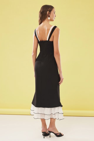 Vestido midi - Preto e branco