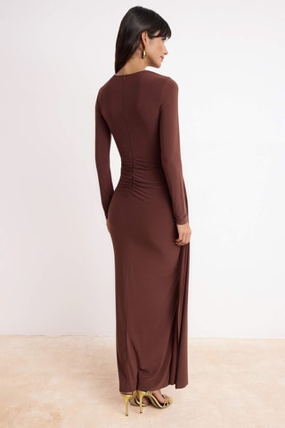 Vestido justo - Castanho