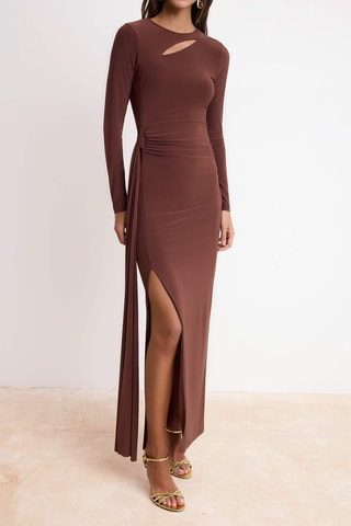 Vestido justo - Castanho