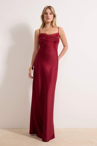 Vestido comprido - Bordô