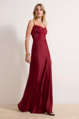 Vestido comprido - Bordô