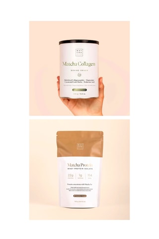 Matcha Collagène Bovin Vanille et Matcha Protéine Chocolat - 300 g et 750 g