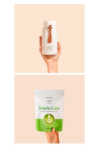Thé Matcha Latte et Bouteille isotherme en acier inoxydable - 150 g et 40 cl