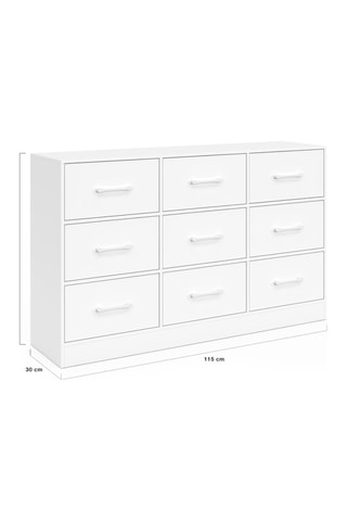 Commode 9 tiroirs Uma - 113 x 30 x 70 cm