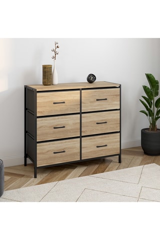 Commode 6 tiroirs Iris - 80 x 30 x 70 cm