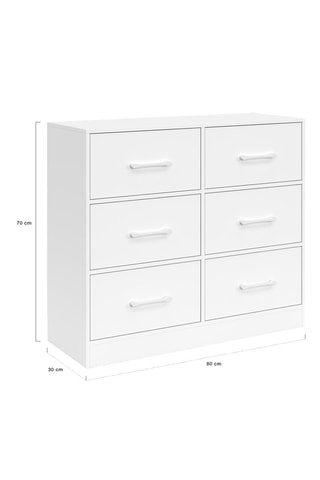 Commode 6 tiroirs Uma - 80 x 70 x 30 cm