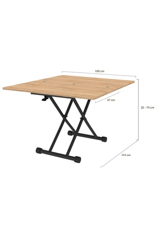 Table basse extensible et relevable Tribeca - 100 x 30/75 x 57/114 cm