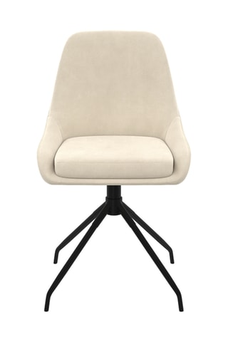 2 cadeiras Olivia - Creme - 47,5 x 79 x 54 cm - Revestimento em veludo