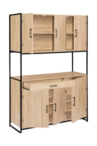 Vaisselier industriel 6 portes Memphis - 120 x 176,5 x 40 cm