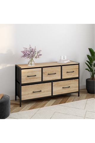 Commode 5 tiroirs Iris - 100 x 30 x 55 cm