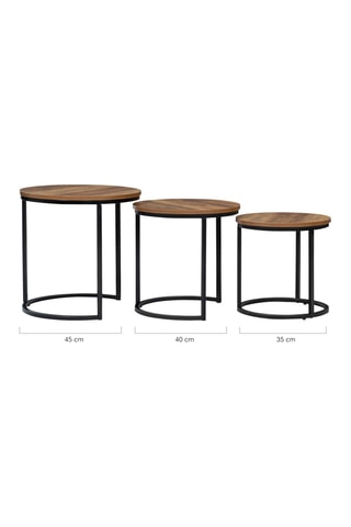 3 tables gigognes Elize - 35 x 35/40 x 40/45 x 45 cm