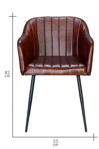 Fauteuil - Marron et noir - En cuir