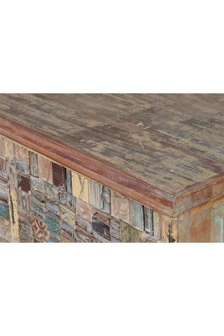 Coffre - Naturel - En bois de manguier et bois recyclé - 106 x 36 x 41 cm