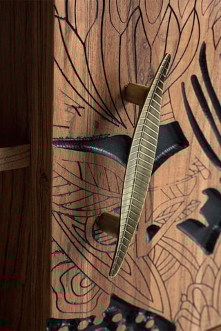 Meuble TV 2 portes en acacia - 160 x 41 x 56 cm