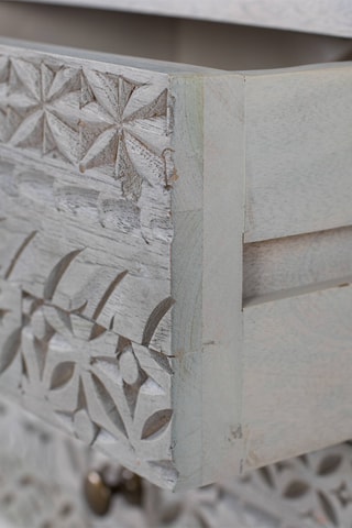 Table de chevet 2 tiroirs en manguier - 56 x 45 x 33 cm