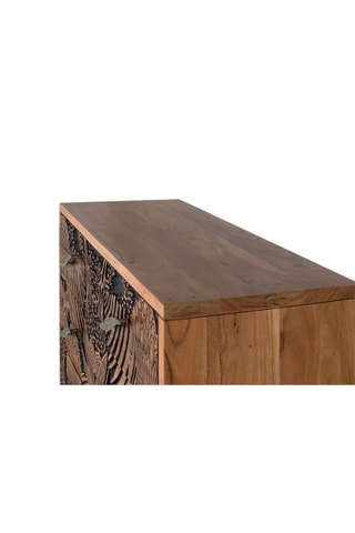 Commode 3 tiroirs -  Naturel - Structure en acacia - 83 x 93 x 93 cm