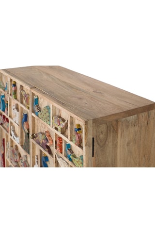 Commode 2 portes en bois de manguier - Naturel - 80 x 81 x 36 cm